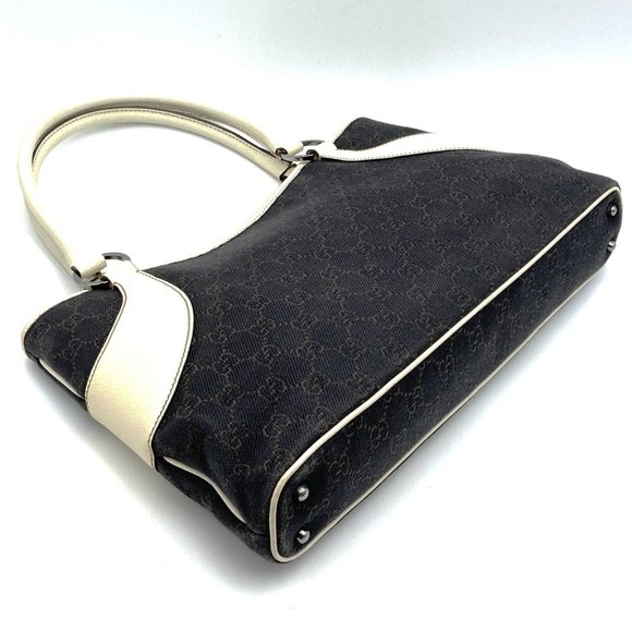 GUCCI 179587 001013 GG Canvas Tote Bag Handbag Leather Women's - Picture 3 of 8